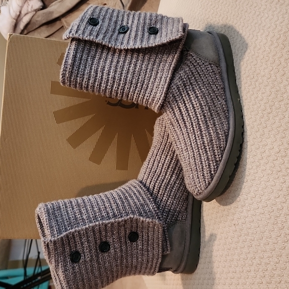 Women's UGG Classic Cardy Knit Boots - Picture 11 of 15